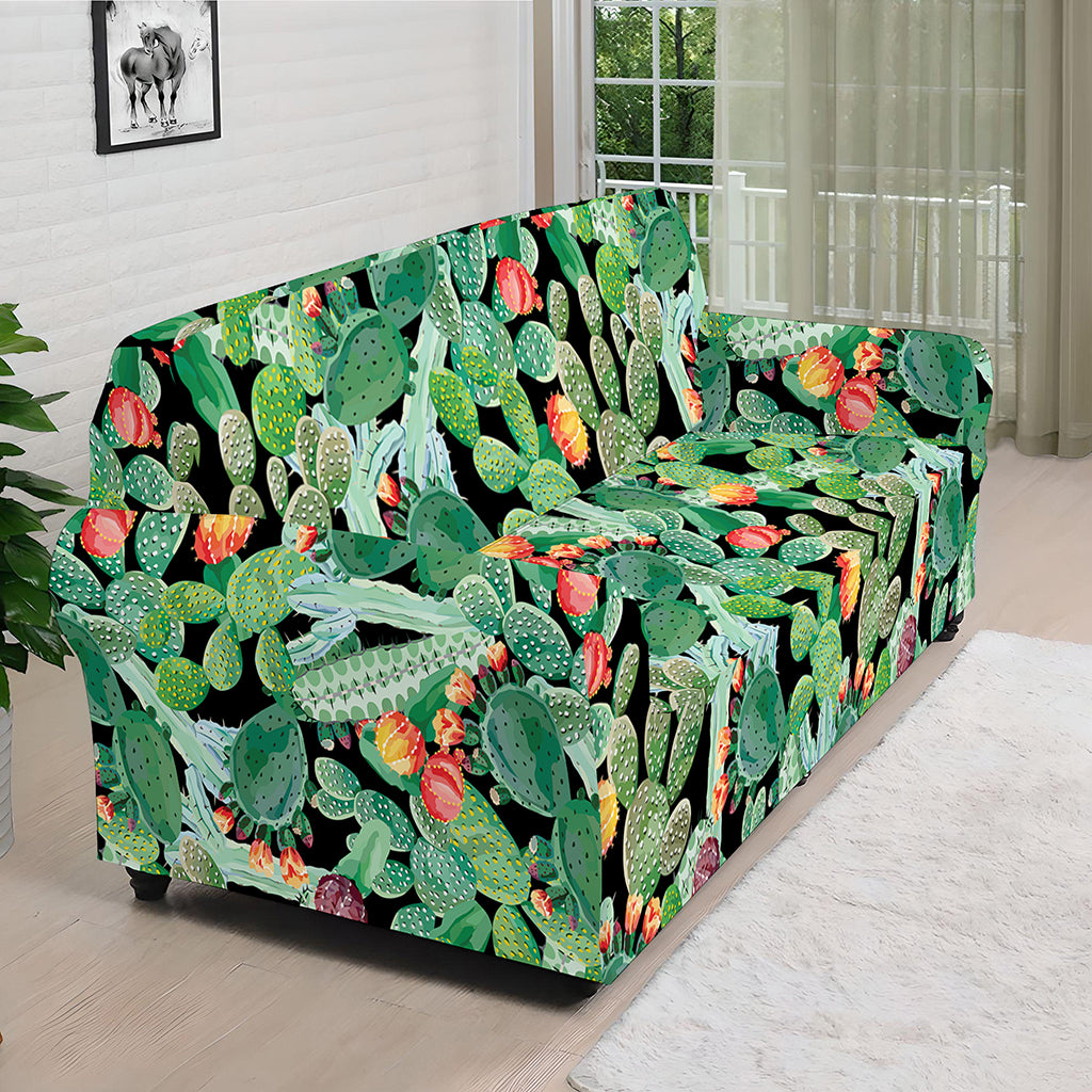 Watercolor Cactus Plant Print Sofa Cover