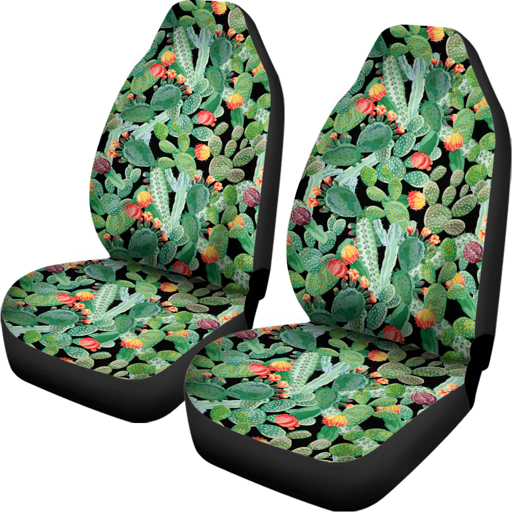 Watercolor Cactus Plant Print Universal Fit Car Seat Covers