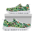 Watercolor Cactus Plant Print White Running Shoes
