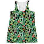 Watercolor Cactus Plant Print Women's Racerback Tank Top