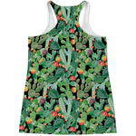 Watercolor Cactus Plant Print Women's Racerback Tank Top