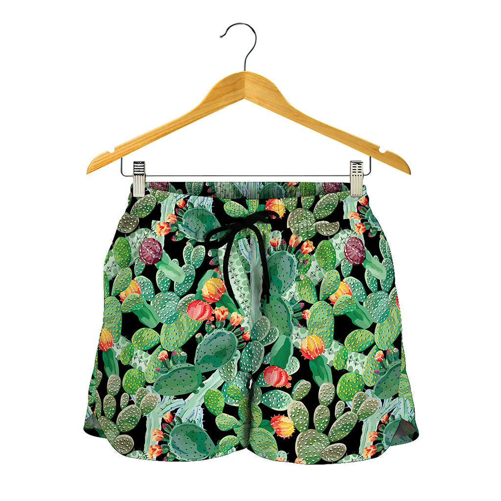 Watercolor Cactus Plant Print Women's Shorts