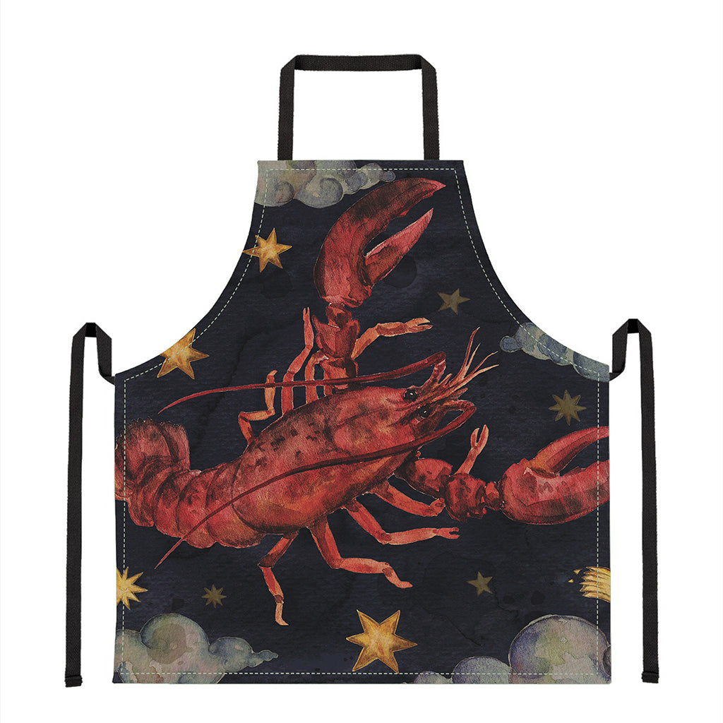 Watercolor Cancer Zodiac Sign Print Apron
