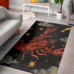 Watercolor Cancer Zodiac Sign Print Area Rug