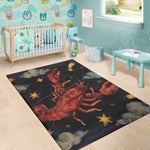 Watercolor Cancer Zodiac Sign Print Area Rug