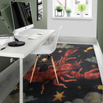 Watercolor Cancer Zodiac Sign Print Area Rug