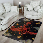 Watercolor Cancer Zodiac Sign Print Area Rug