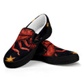 Watercolor Cancer Zodiac Sign Print Black Slip On Sneakers