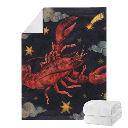 Watercolor Cancer Zodiac Sign Print Blanket