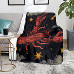 Watercolor Cancer Zodiac Sign Print Blanket