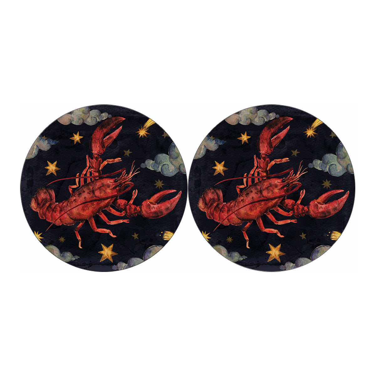 Watercolor Cancer Zodiac Sign Print Car Coasters