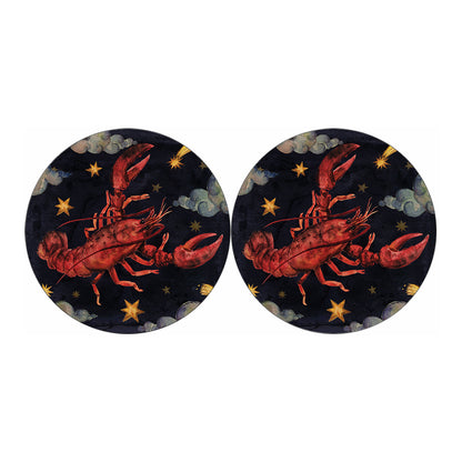Watercolor Cancer Zodiac Sign Print Car Coasters