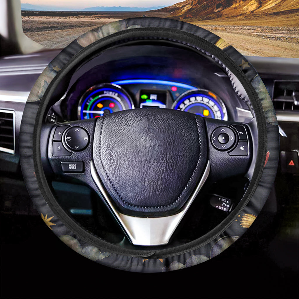 Watercolor Cancer Zodiac Sign Print Car Steering Wheel Cover