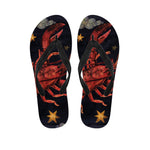 Watercolor Cancer Zodiac Sign Print Flip Flops