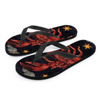 Watercolor Cancer Zodiac Sign Print Flip Flops