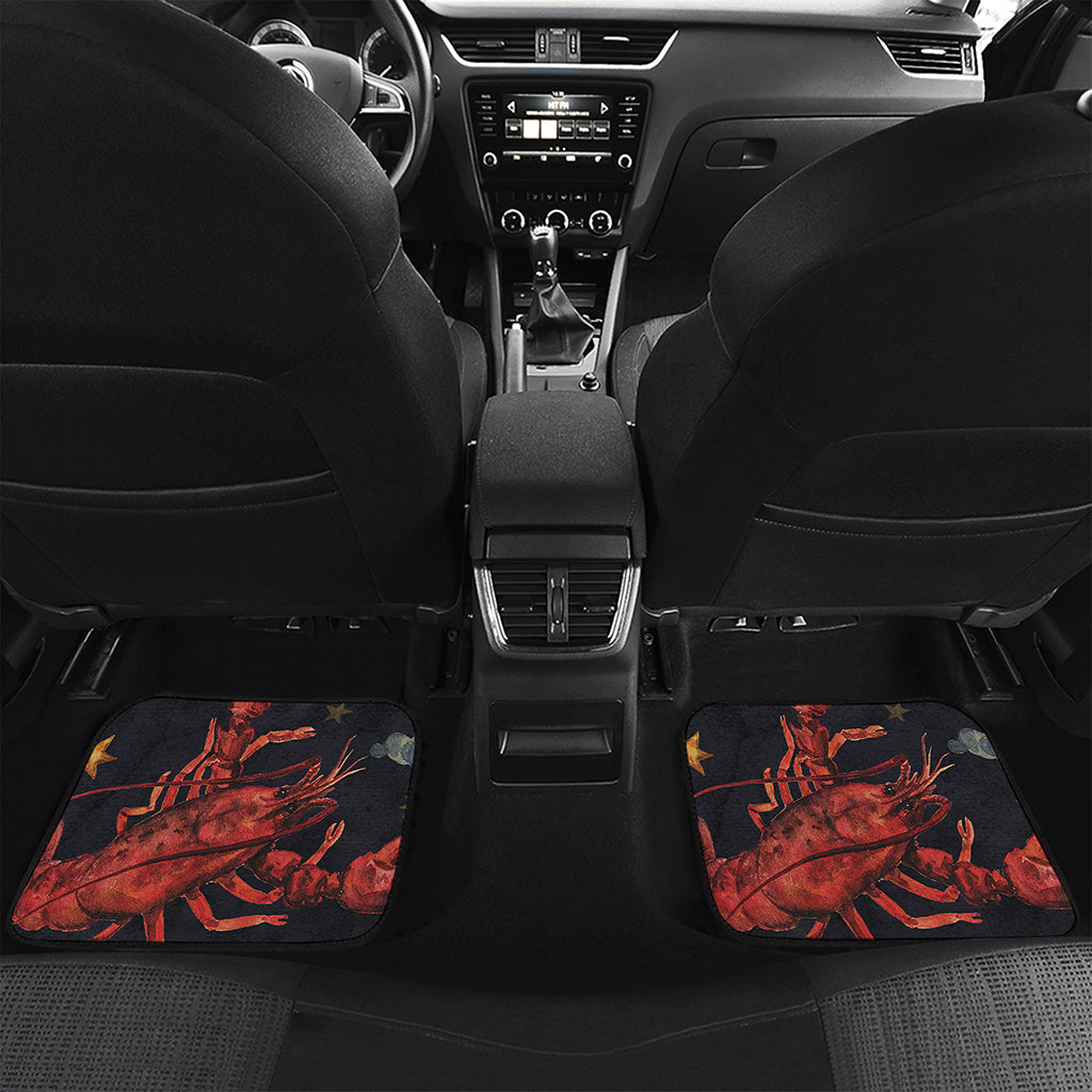 Watercolor Cancer Zodiac Sign Print Front and Back Car Floor Mats