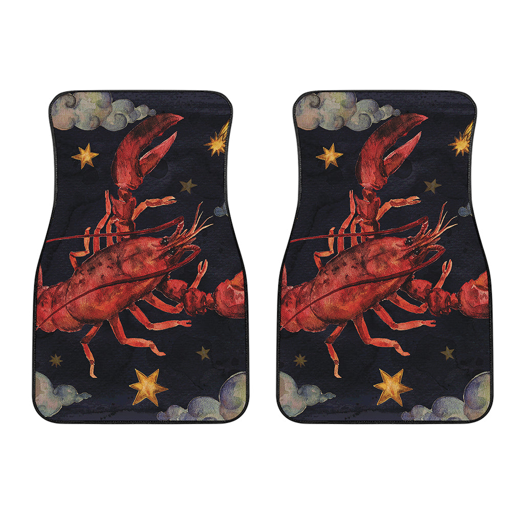 Watercolor Cancer Zodiac Sign Print Front Car Floor Mats