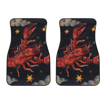 Watercolor Cancer Zodiac Sign Print Front Car Floor Mats