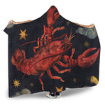 Watercolor Cancer Zodiac Sign Print Hooded Blanket