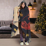 Watercolor Cancer Zodiac Sign Print Hooded Blanket