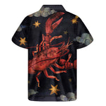 Watercolor Cancer Zodiac Sign Print Men's Short Sleeve Shirt