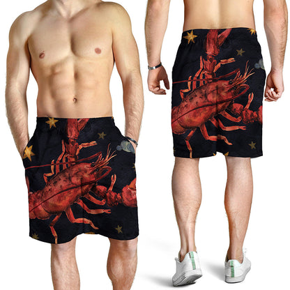 Watercolor Cancer Zodiac Sign Print Men's Shorts