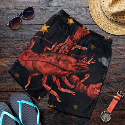 Watercolor Cancer Zodiac Sign Print Men's Shorts