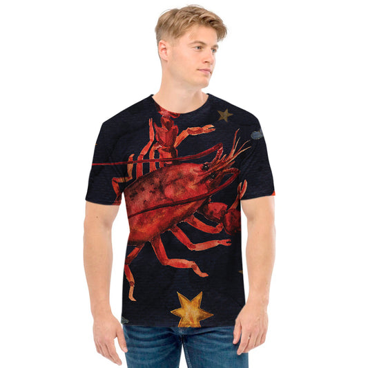 Watercolor Cancer Zodiac Sign Print Men's T-Shirt