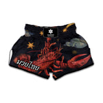 Watercolor Cancer Zodiac Sign Print Muay Thai Boxing Shorts