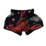 Watercolor Cancer Zodiac Sign Print Muay Thai Boxing Shorts