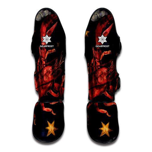 Watercolor Cancer Zodiac Sign Print Muay Thai Shin Guard