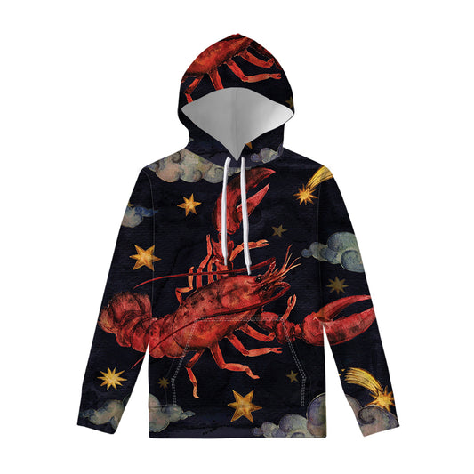 Watercolor Cancer Zodiac Sign Print Pullover Hoodie