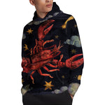 Watercolor Cancer Zodiac Sign Print Pullover Hoodie