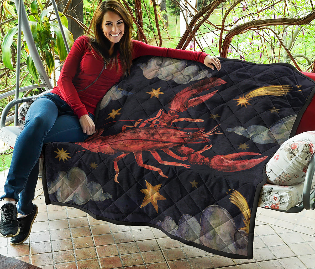 Watercolor Cancer Zodiac Sign Print Quilt