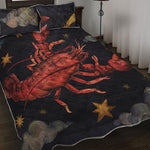 Watercolor Cancer Zodiac Sign Print Quilt Bed Set