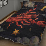 Watercolor Cancer Zodiac Sign Print Quilt Bed Set
