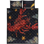 Watercolor Cancer Zodiac Sign Print Quilt Bed Set