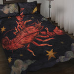 Watercolor Cancer Zodiac Sign Print Quilt Bed Set