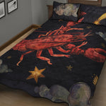 Watercolor Cancer Zodiac Sign Print Quilt Bed Set