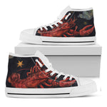 Watercolor Cancer Zodiac Sign Print White High Top Shoes