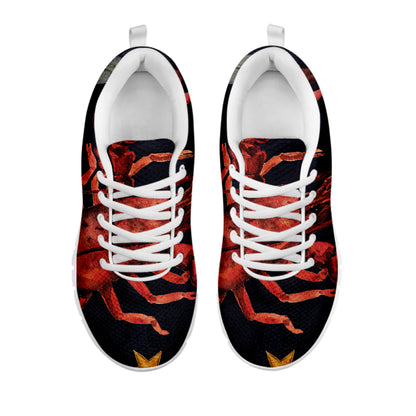 Watercolor Cancer Zodiac Sign Print White Sneakers