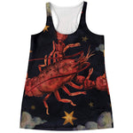 Watercolor Cancer Zodiac Sign Print Women's Racerback Tank Top