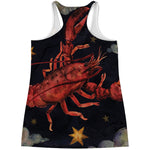 Watercolor Cancer Zodiac Sign Print Women's Racerback Tank Top