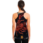 Watercolor Cancer Zodiac Sign Print Women's Racerback Tank Top