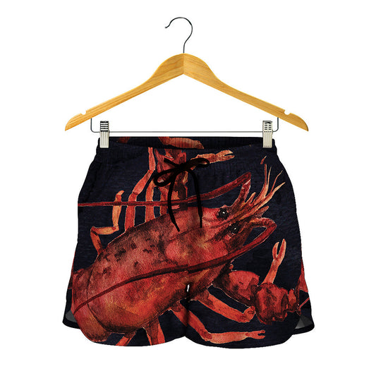 Watercolor Cancer Zodiac Sign Print Women's Shorts