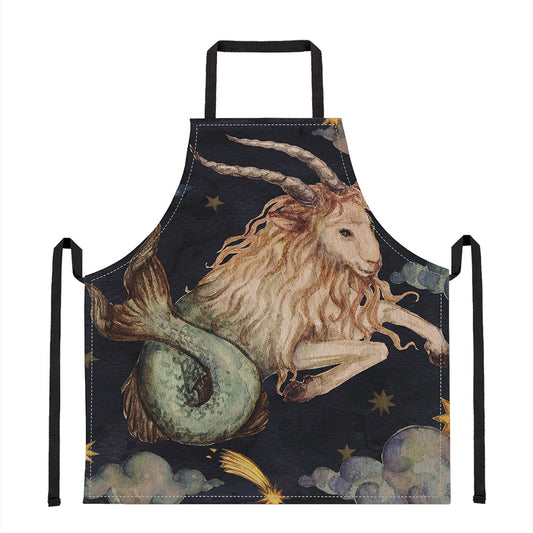 Watercolor Capricorn Zodiac Sign Print Apron