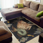 Watercolor Capricorn Zodiac Sign Print Area Rug