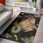 Watercolor Capricorn Zodiac Sign Print Area Rug