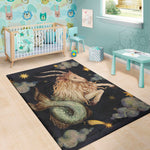 Watercolor Capricorn Zodiac Sign Print Area Rug