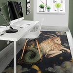 Watercolor Capricorn Zodiac Sign Print Area Rug